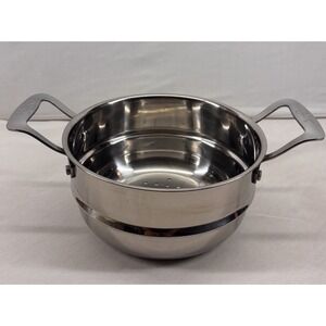 Emeril Stainless Steel 8" Steamer Insert Colander Double Handle Strainer